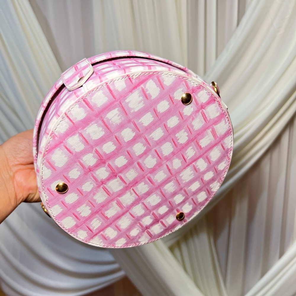 Jacquemus Pink Checkered Round Top-Handle Bag - Picture 7 of 8